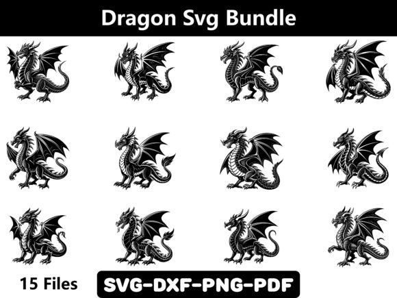 A Dragon Svg Bundle for Crafts & Premium Graphics