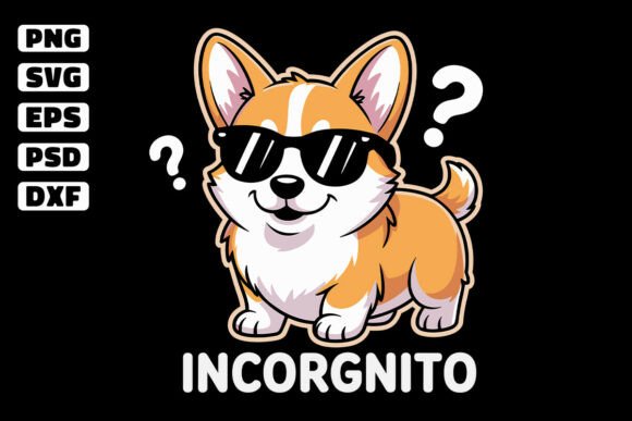 A Funny Corgi Incognito Graphic for Crafts and Blogs