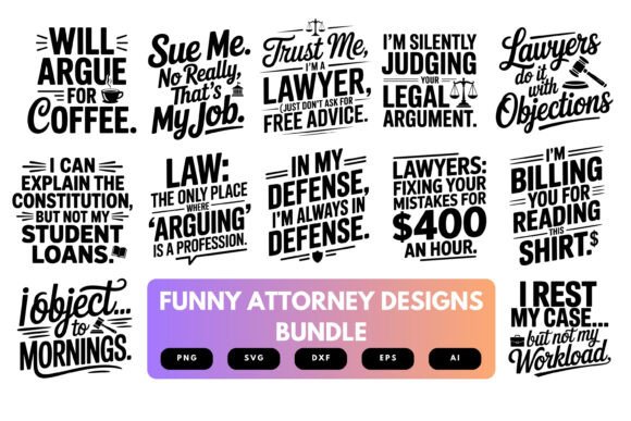 A Witty Graphics Bundle for Legal & Crafts Content