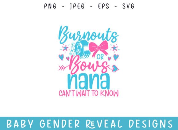 Burnout Bows: A Crafted Gender Reveal SVG for Modern Branding