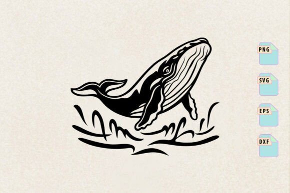 Crafting with Coastal Charm: Whale & Ocean SVG Graphics