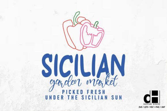 Farmers Market Sicilian Garden: A Rustic Graphic Asset for Crafters