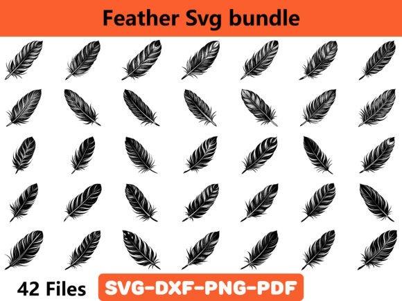 Feather SVG Bundle: Elegant Graphics for Crafts & Brands