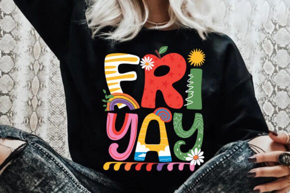 Happy Fri-Yay Retro Graphics for Casual Branding & Crafts