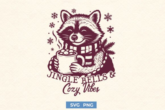 Reviewing the Jingle Bells Cozy Raccoon SVG for Holiday Graphics