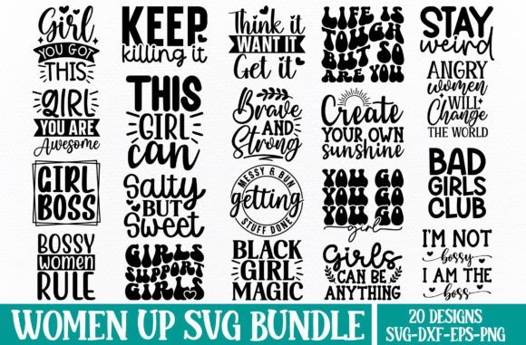 Strong Women SVG Bundle for Craft & Graphic Projects